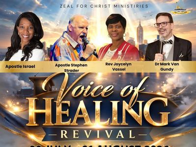 Promotional image for Voice of Healing Revival by Zeal for Christ Ministries.