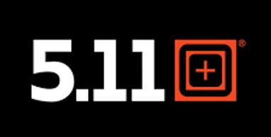 Logo with text '5.11' and a red square with a plus sign.