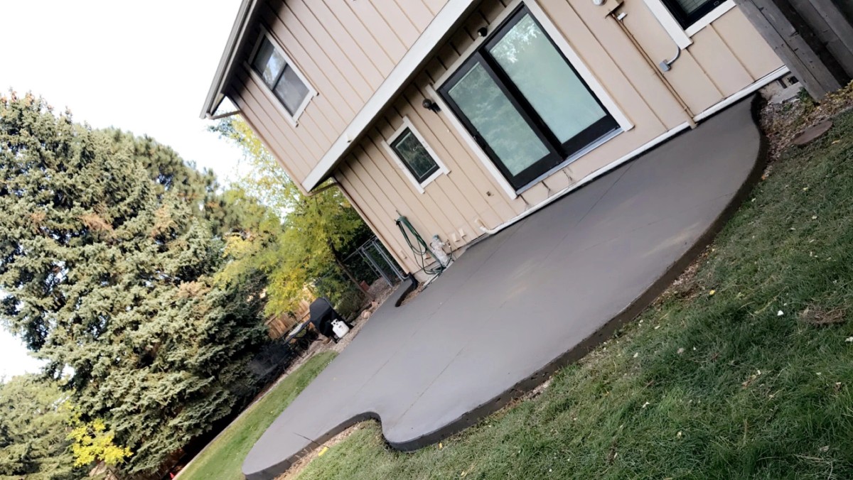 Broom finished concrete surface detail