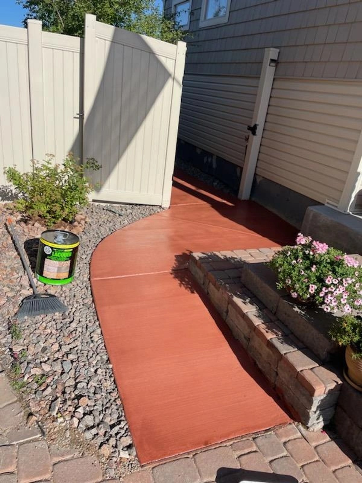 Concrete patio with control joints