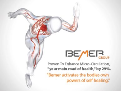 Illustration showing enhanced micro-circulation in the human body by BEMER Group.