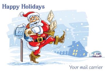 mail carrier Santa scene 50 pack