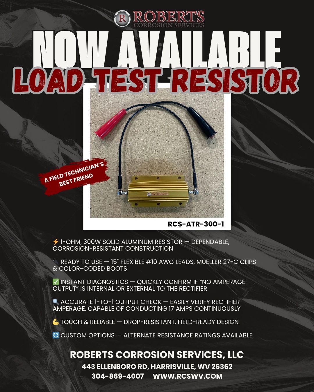 Advertisement for load test resistor