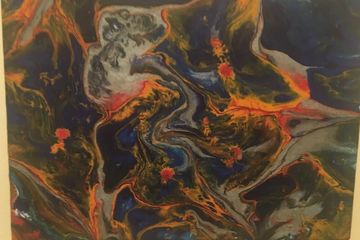 Collective energy abstract painting - Pluto Sun