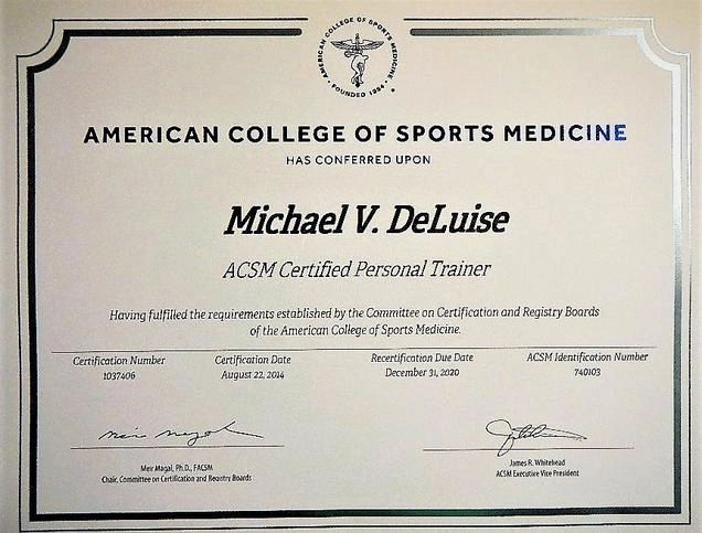 ACSM CPT Certificate