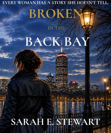 Book cover with a woman at night and city skyline.
