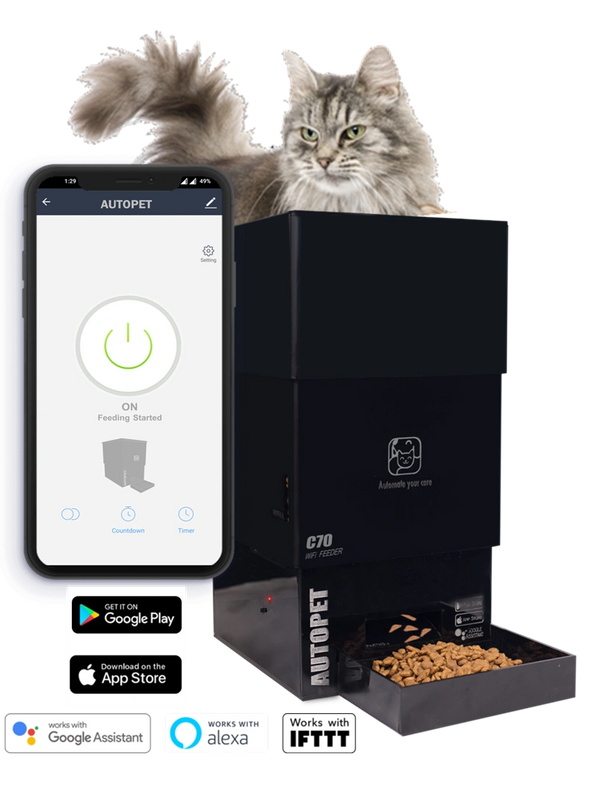 Feed your cat and dog automatically with autopet timer using wifi iOS android app india