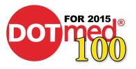 Logo for DOTmed 100 awards in 2015.