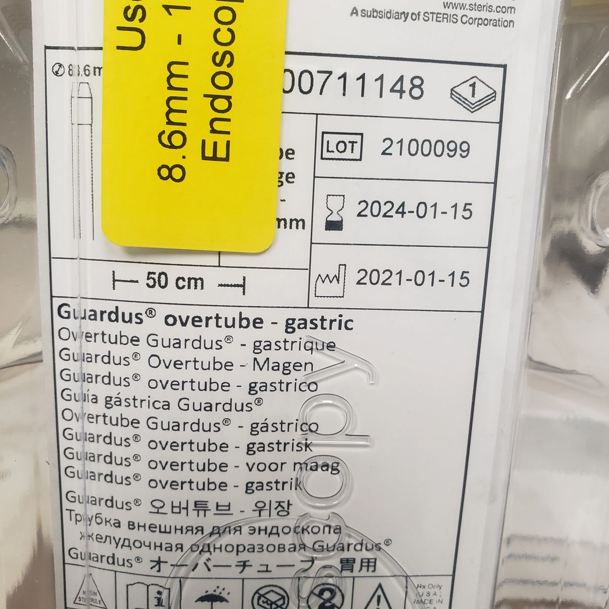 US ENDOSCOPY/STERIS 00711148 Guardus OvertubeGastric 8.6mm10.0mm O.D (X)