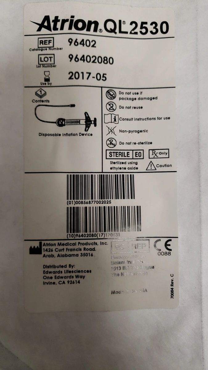 ATRION 96402 QL2530 Disposable Inflation Device (X)