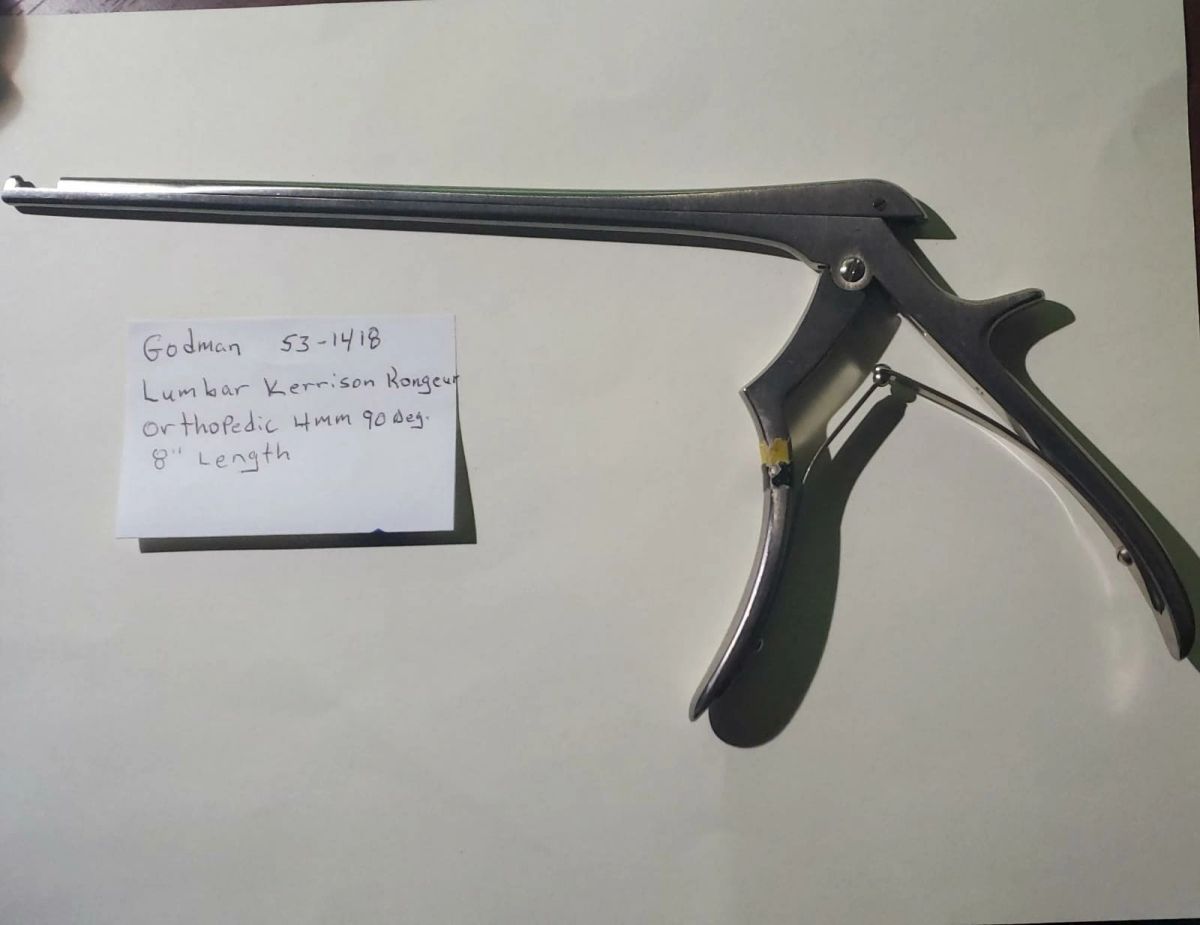 Codman 53-1530 Kerrison Rongeur - 4mm, 40° Verso L'alto - Strumento Chirurgico Usato - Foto 5