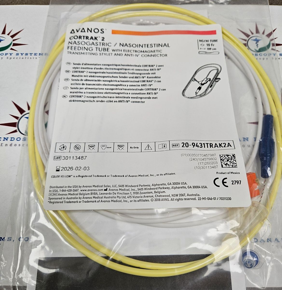 AVANOS 20-9431TRAK2A CORTRAK 2 NASOGASTRIC / NASOINTESTINAL FEEDING ...