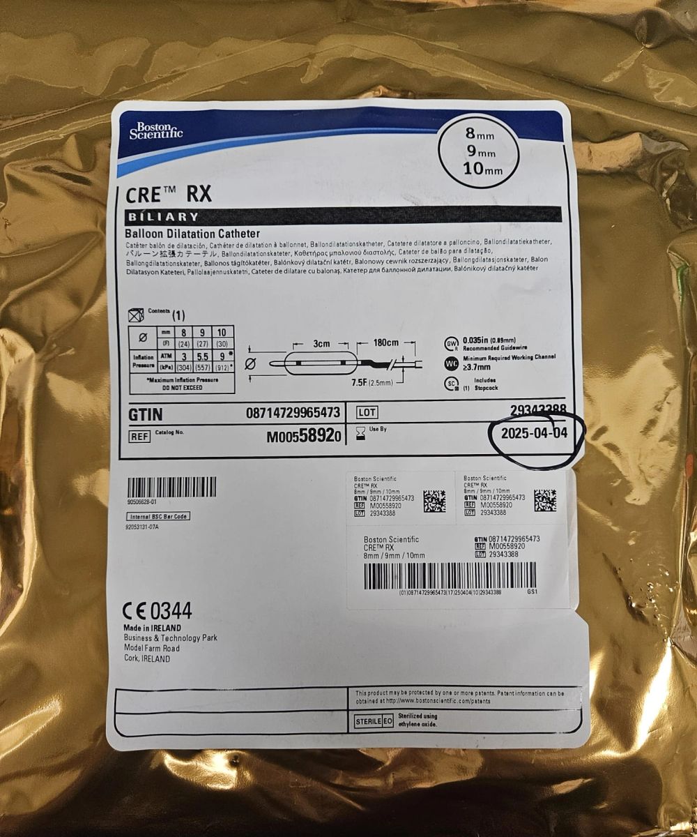 Boston Scientific 5892 CRE RX Biliary Balloon Dilatation Catheter 8-9 ...