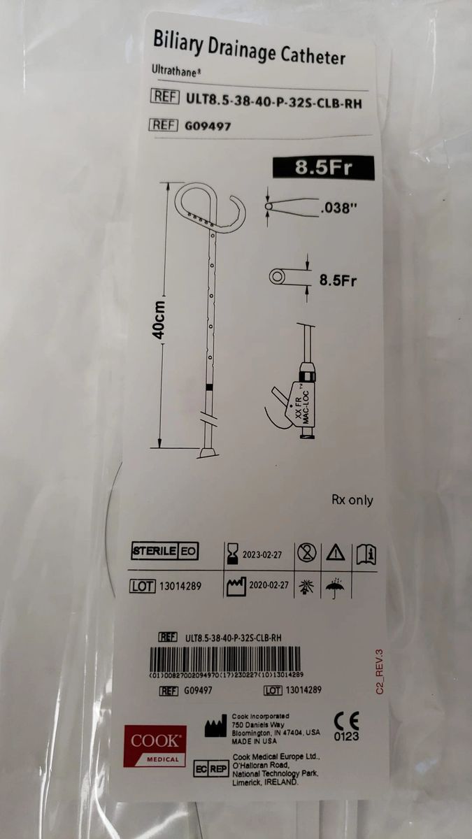COOK MEDICAL G09497 MACLOC LOCKING LOOP BILIARY DRAINAGE CATHETER 8.5F