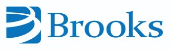 Brooks company logo with blue design and text.