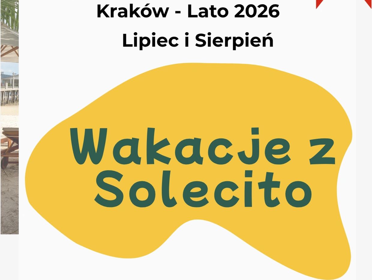 Summer 2026 vacation announcement for Kraków in July and August.