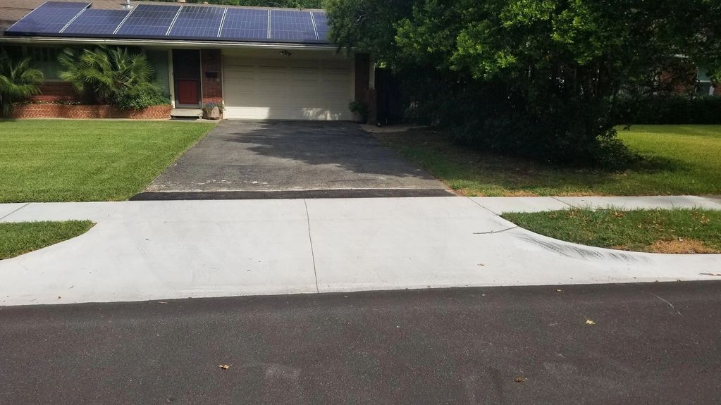 Concrete driveway Approach with asphalt tie-in