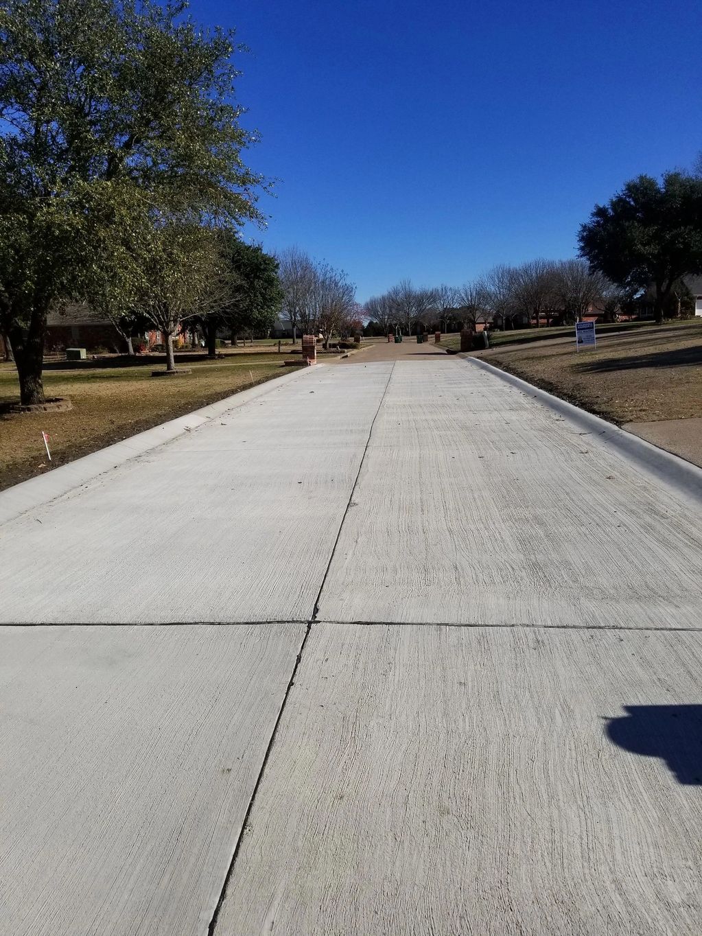 Concrete street, paving with laydown curb
