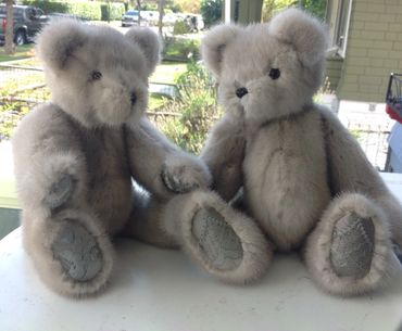 Twin Grey Mink Bears