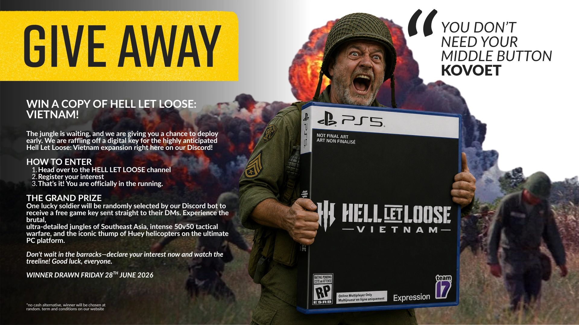 Win a copy of Hell let loose vietnam on a platform of your choice