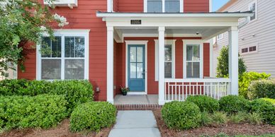 Exterior house painting with clean trim and front entrance in Toronto