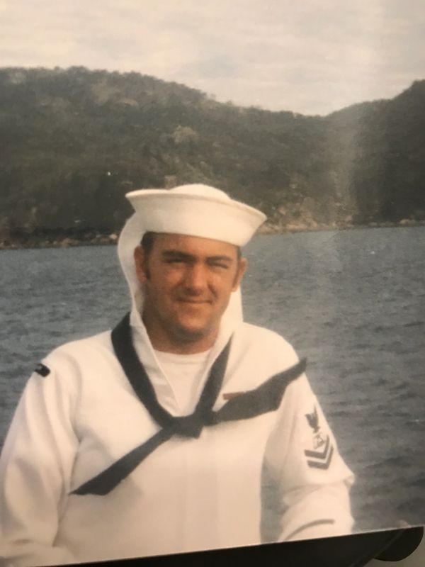 Charter & Delivery Master Captain Morgan as E-5 After Becoming Shellback Aboard USS Chandler DDG-996