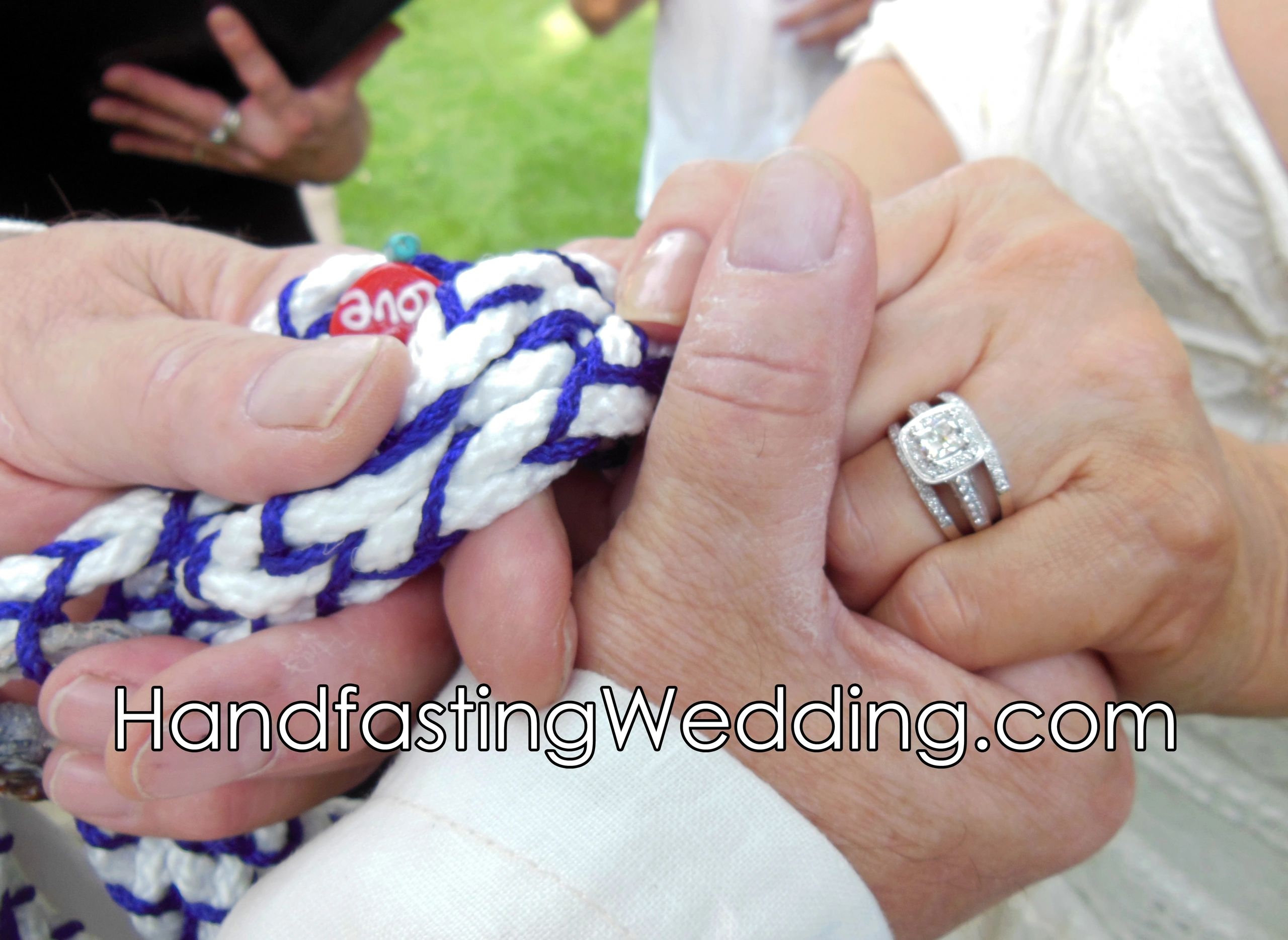 Wedding Handfasting Cord - Silver and Turquoise Native American inspired