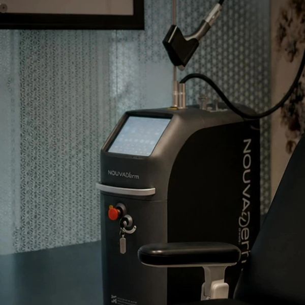 A high-tech NouvDerm machine in a clinical setting.