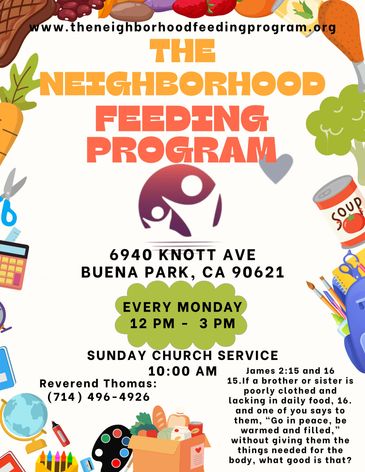 Mondays we are feeding the community. Come get some food! 