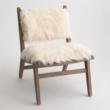 ivory fur chair