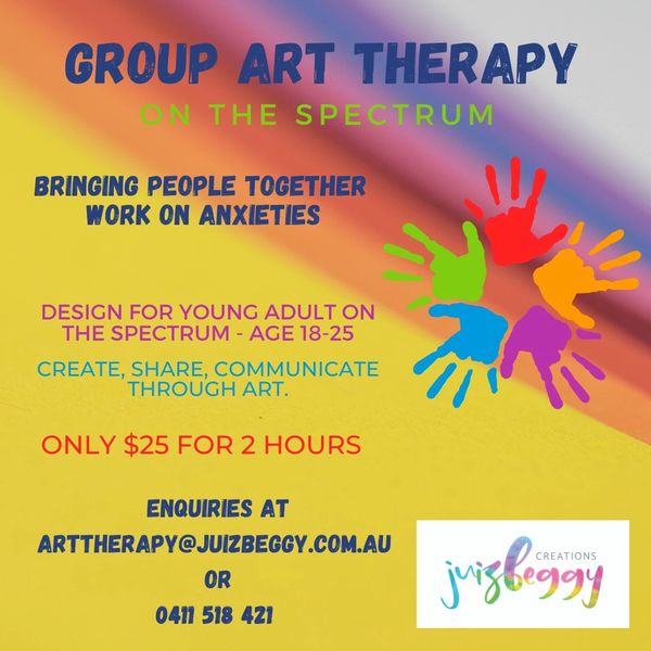 Advertisement  - Pricing and information for an Art Therapy session for people on the spectrum 
