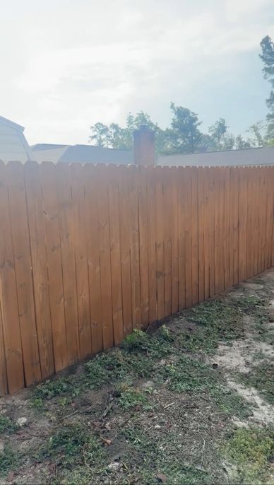 Stained fence in Augusta, GA.
