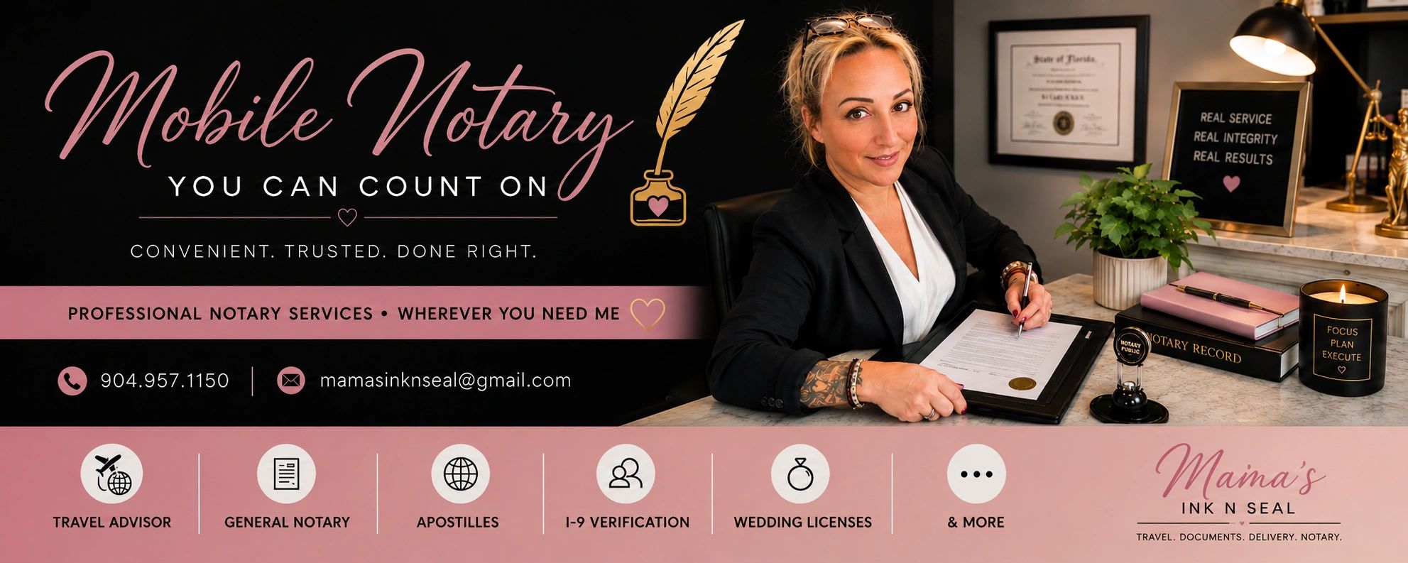 Professional mobile notary service with convenient, trusted, and reliable solutions.