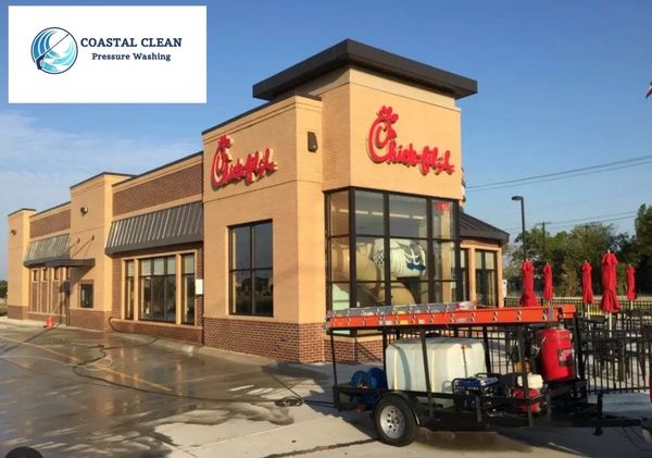Pressure Wash Exterior and roof. Commercial