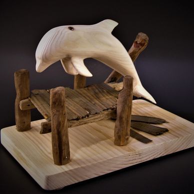 Dolphin porpoise sculpture