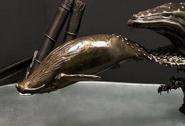 Humpback Whale and Shipwreck Sculpture
