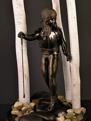 Bronze Sculpture of Hiker Girl
