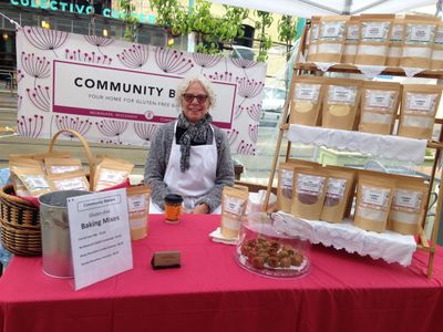 Community Bakers' farmer's market booth.