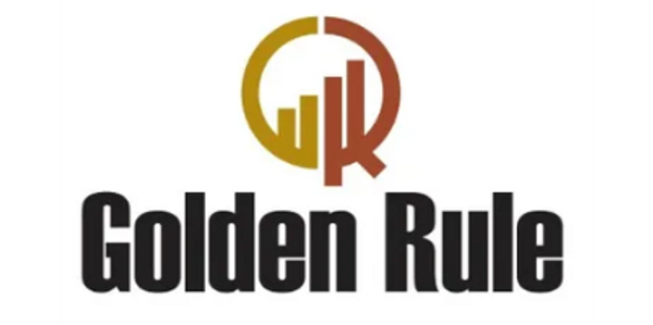 Logo of Golden Rule with stylized bar chart and letter 'Q'.