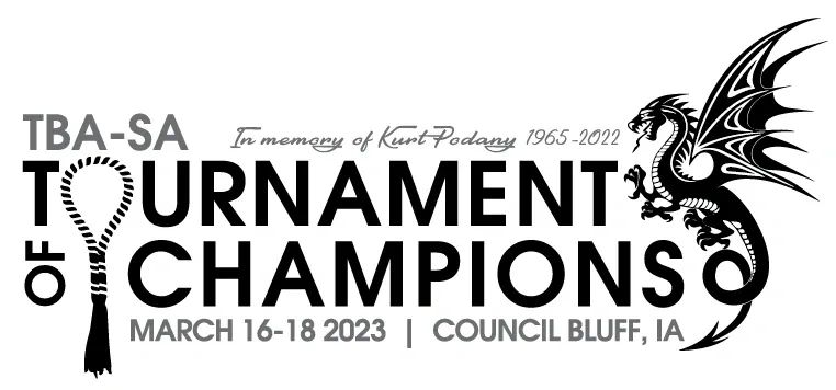 Logo for TBA-SA Tournament of Champions held March 16-18, 2023.