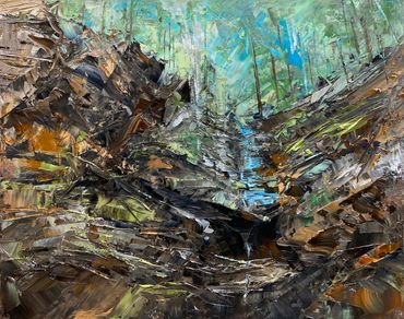 Flowing Through Stone 11h x 14w