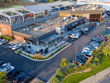 Top angle view of a house parking area