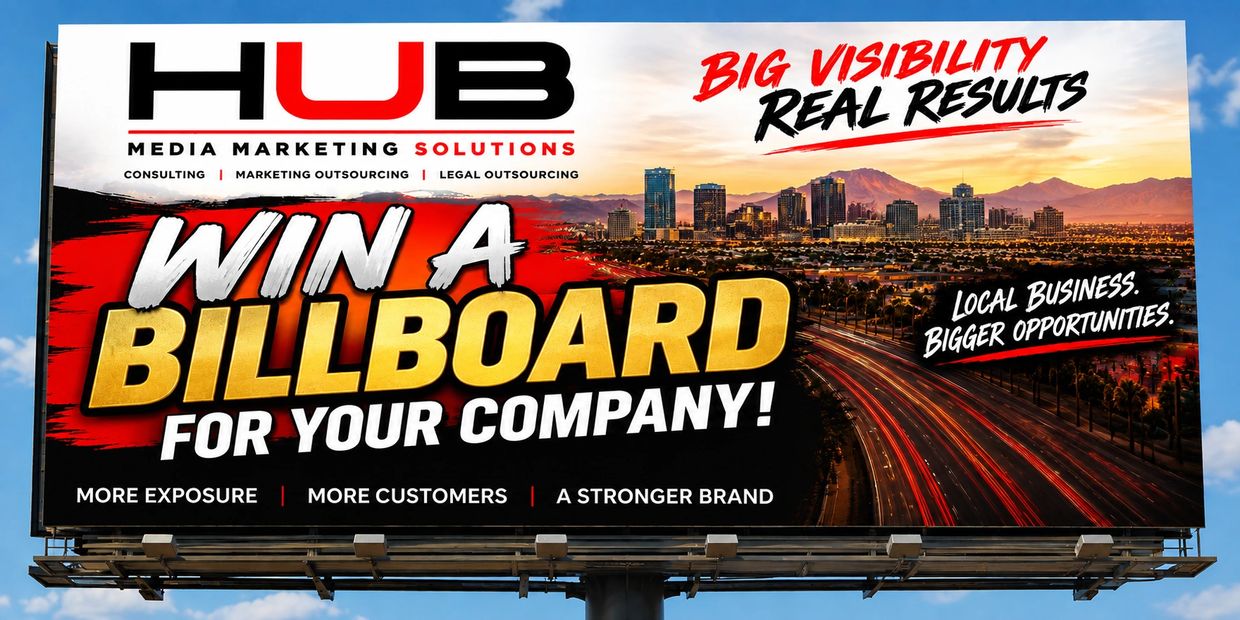 Billboard advertising contest for companies by HUB Media Marketing Solutions.