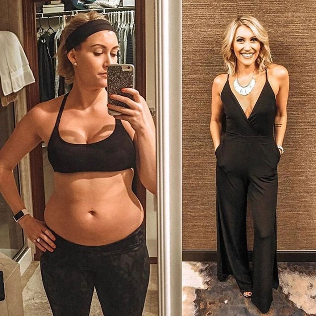 A woman losing weight and looking great, before and after pictures