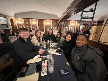 First Cortina group having dinner