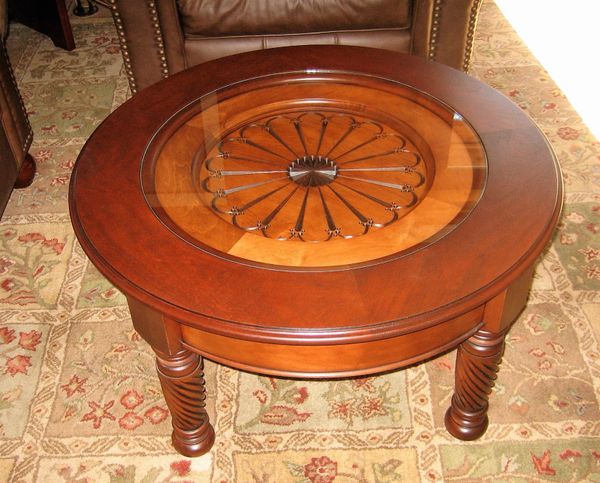 Handcrafted southwestern table with glass top