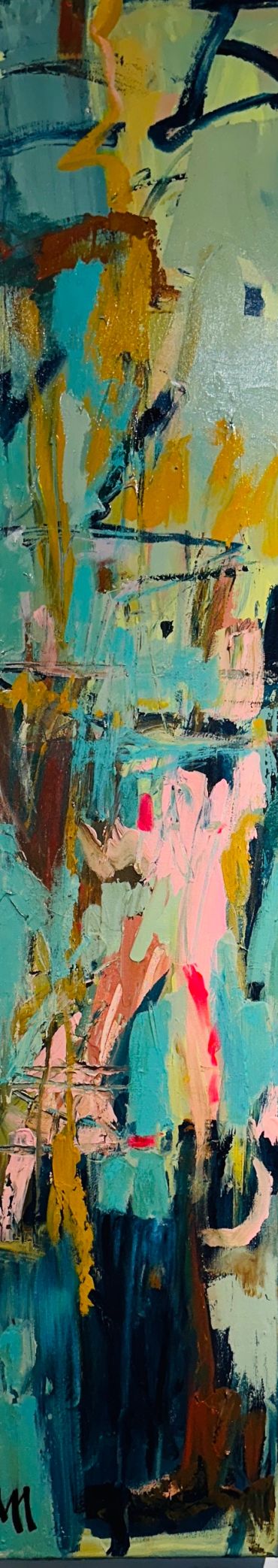 Colorful abstract painting with bold brushstrokes.