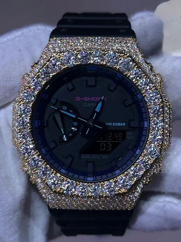 Luxury diamond-encrusted G-Shock watch.