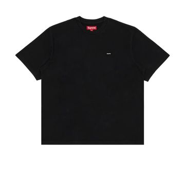Black Supreme t-shirt with small logo.