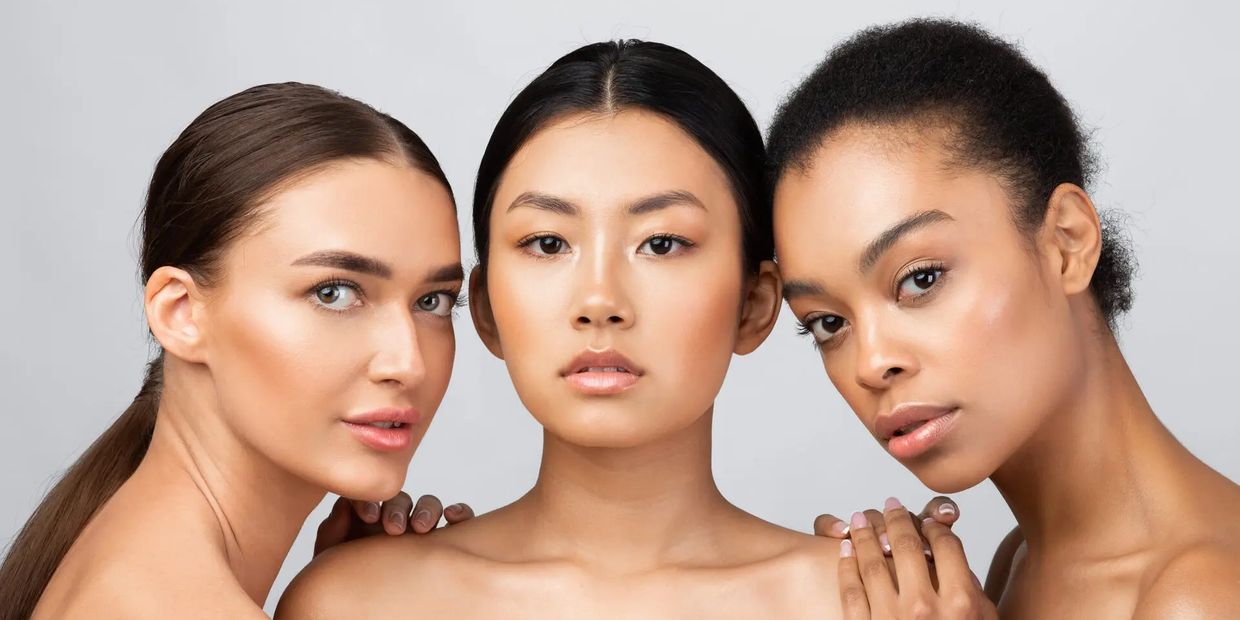 Three women with diverse skin tones
